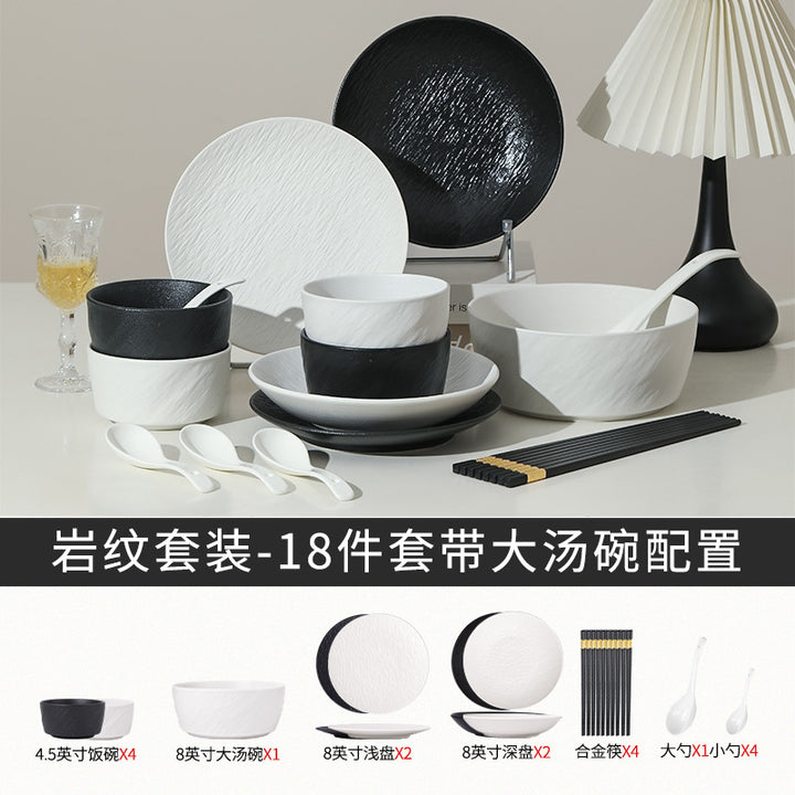 釉下彩餐具套装源头工厂定制2024新款高级感碗具轻奢碗碟套装家用