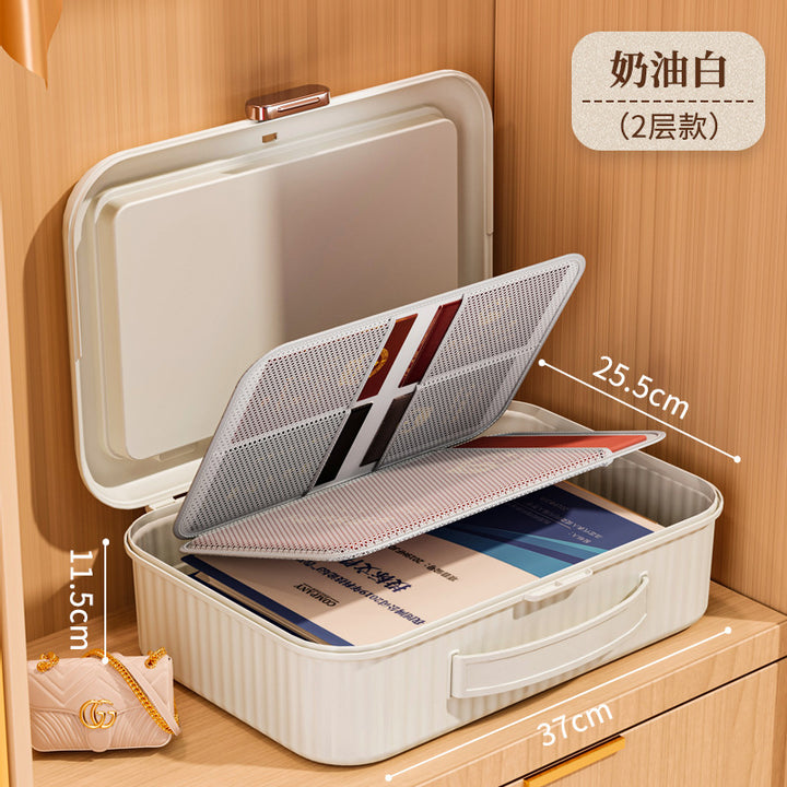 证件收纳盒包大容量家用神器家庭证书房产户口本文件专用包整理箱