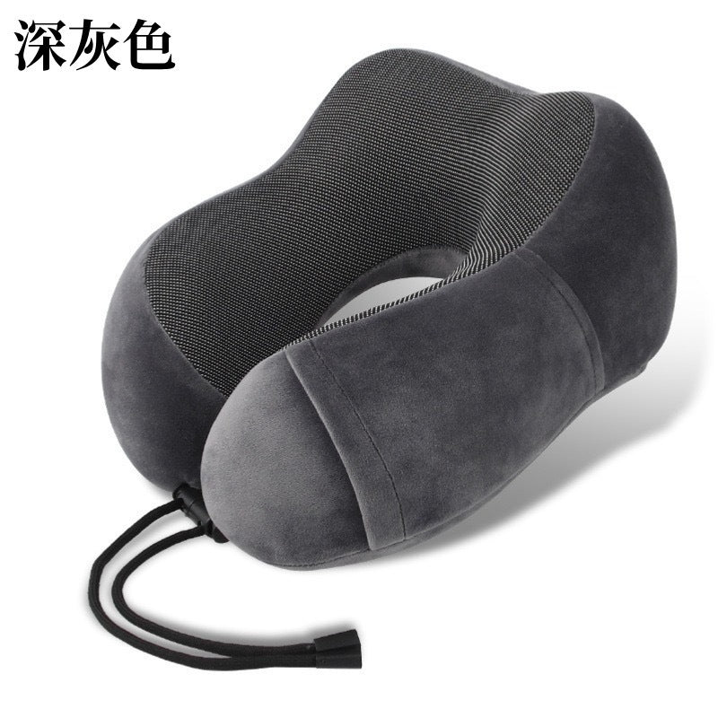 夏季冰丝凉感护颈u型枕便携可收纳记忆棉颈枕飞机枕枕头批发现货