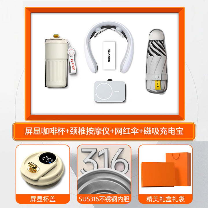 商务礼品套装咖啡杯颈椎仪礼盒活动创意礼品定制LOGO伴手礼送客户