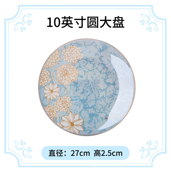 碗碟盘套装家用高温釉下彩景德镇骨瓷餐具套装陶瓷中式碗盘筷批发
