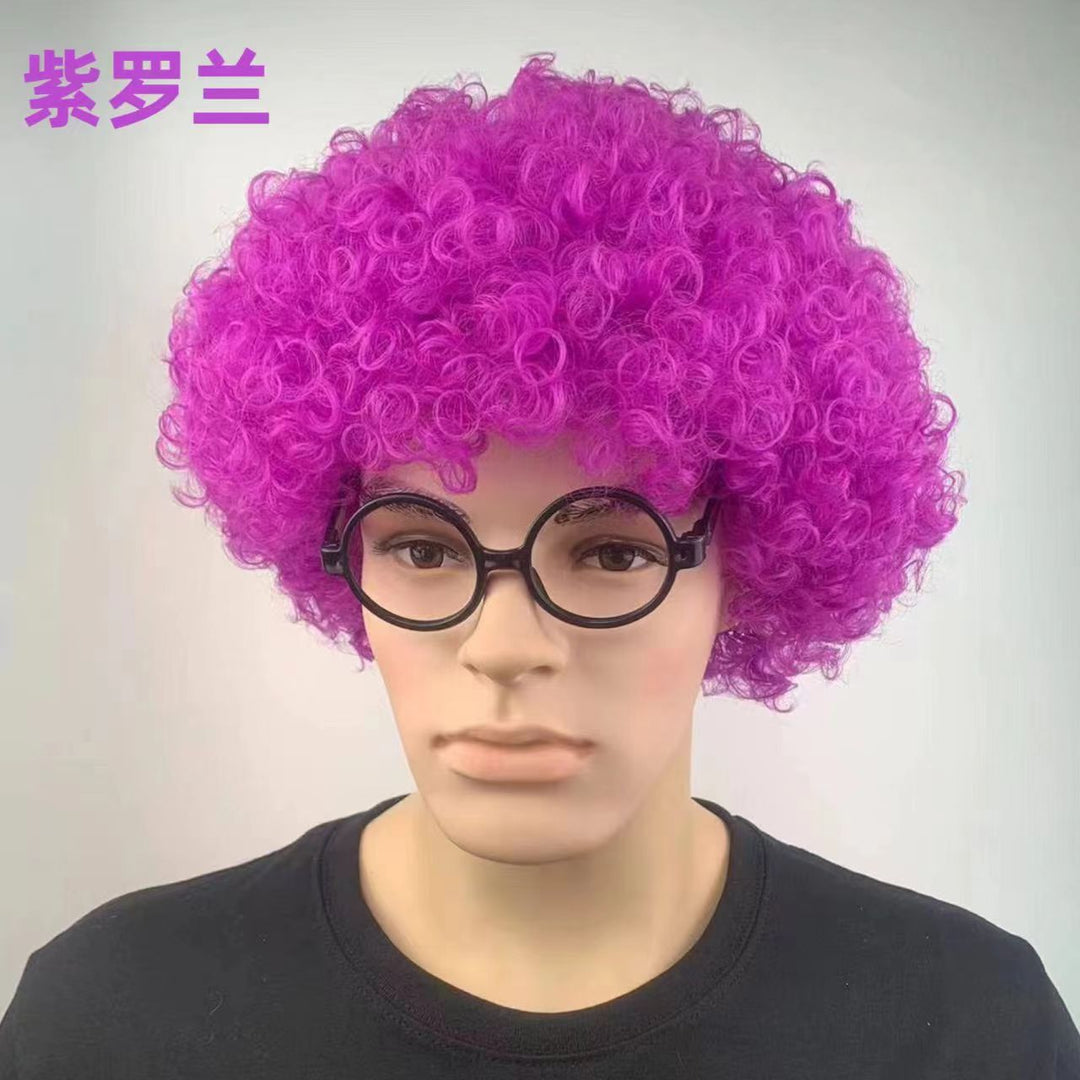 爆炸头假发搞怪小丑头套演出搞笑道具彩色假发套幼儿园表演区材料