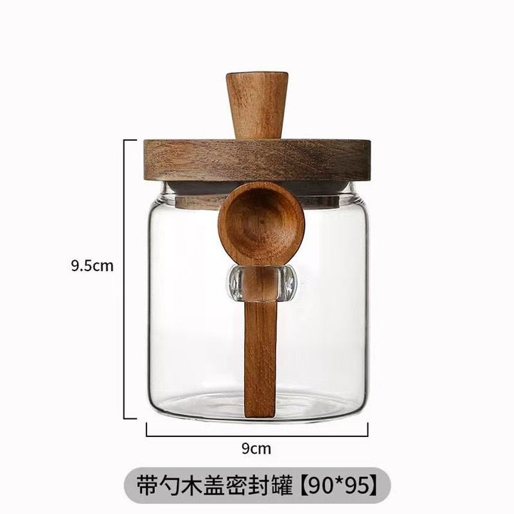 相思木茶叶罐储物罐厨房食品杂粮咖啡豆茶叶密封罐透明储藏收纳罐
