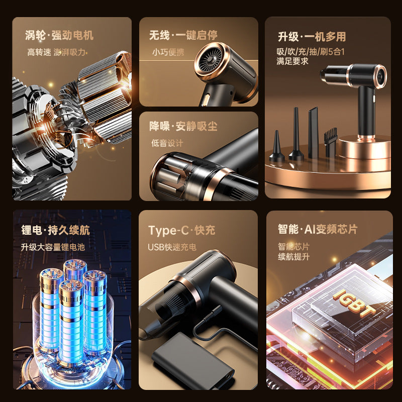 手持吸尘器家用强吸力车载迷你长续航大吸力无线便携式吹气除螨仪