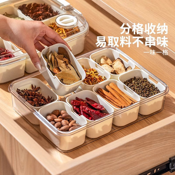 香料收纳盒家用食品级大料花椒分装多格厨房调料罐佐料干料密封盒