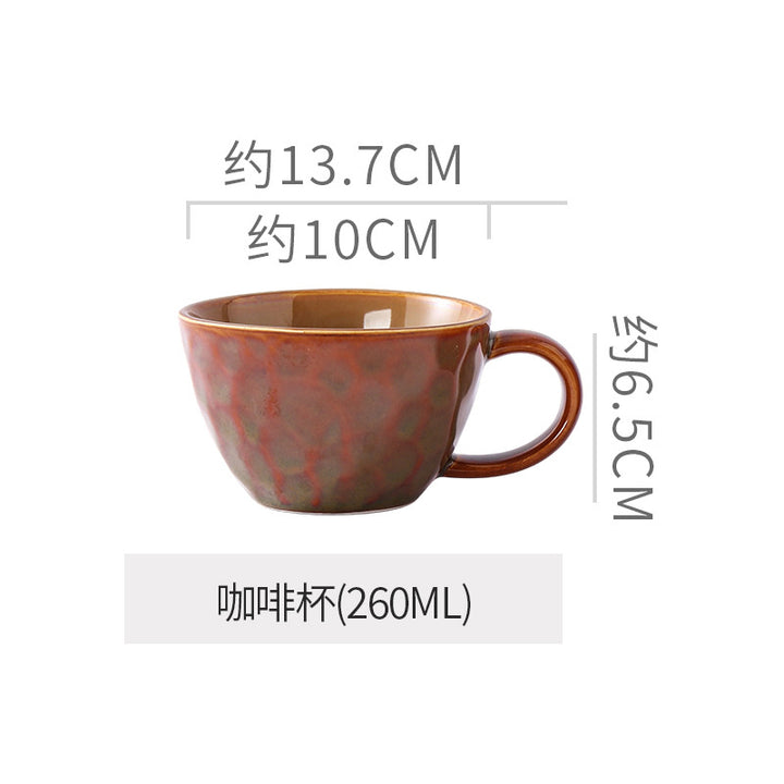复古碗盘套装 异型大中小碗 日式窑变陶瓷餐具创意酒店牛排盘批发