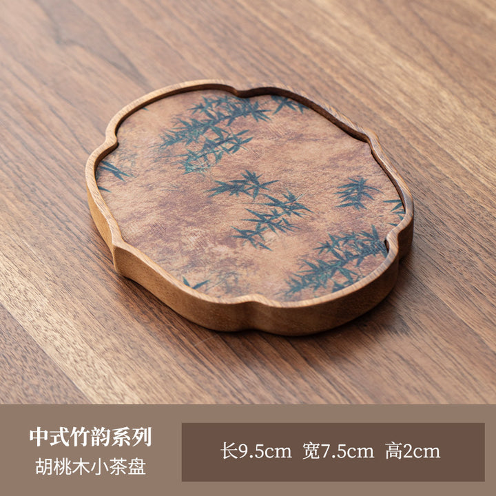 禾事北美胡桃木茶盘干泡台高档实木壶承带防水茶席茶垫复古茶盘