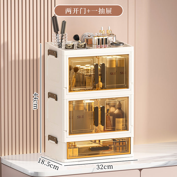 Desktop Makeup & Snack Storage Cabinet – Multi-Layer Organizer for Office & Vanity