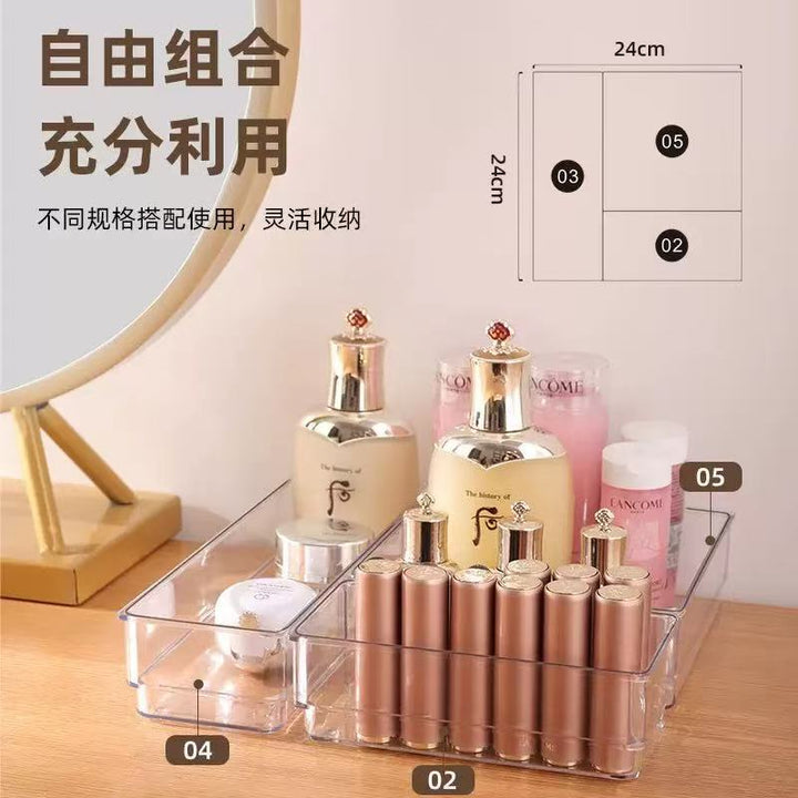 简约透色抽屉收纳盒跨境分隔家用杂物收纳整理桌面置物多功能塑料
