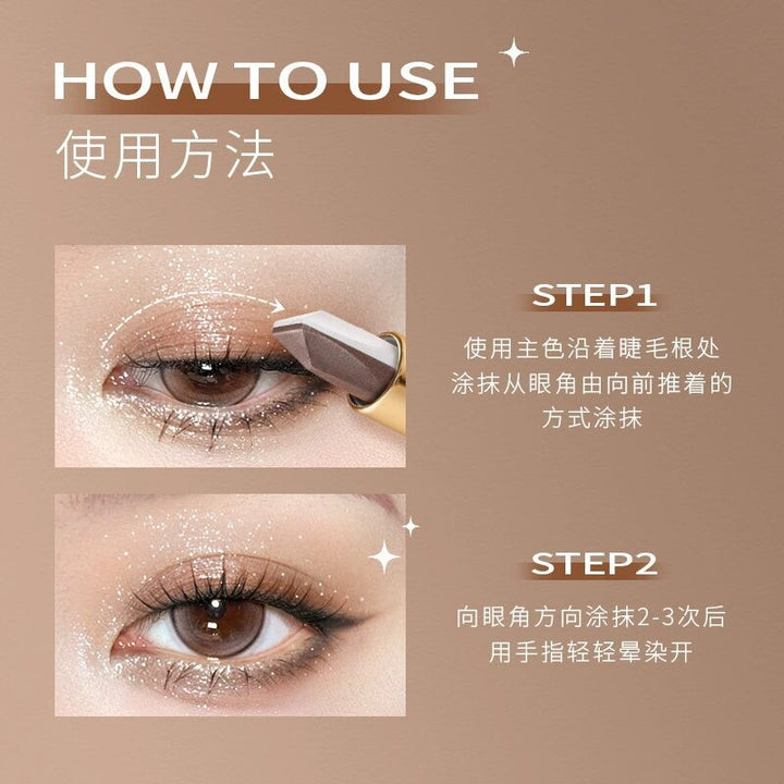 跨境双色眼影棒一抹成型高光修容提亮清透持妆防水懒人眼影笔外贸