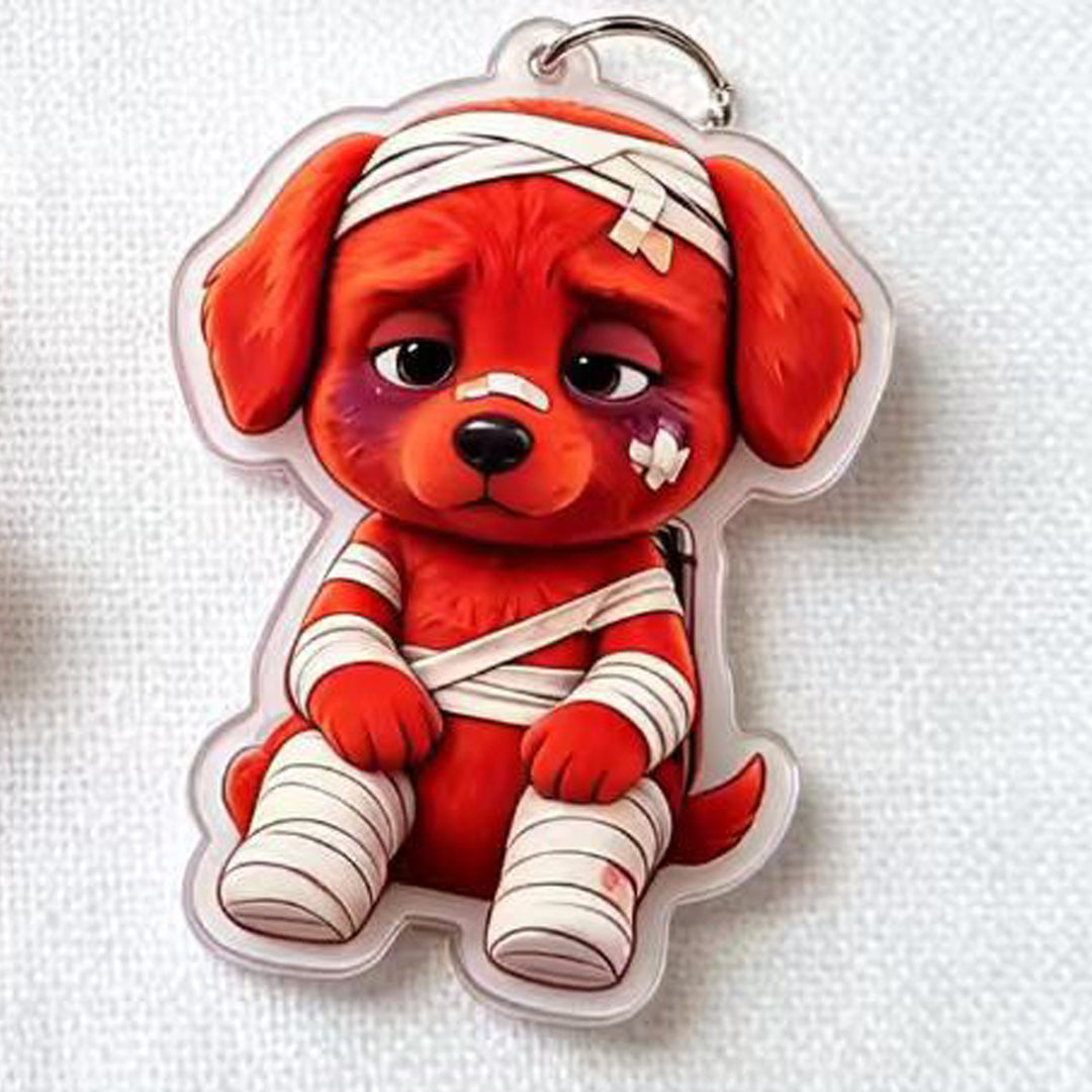 Indestructible Little Red Dog Acrylic Keychain