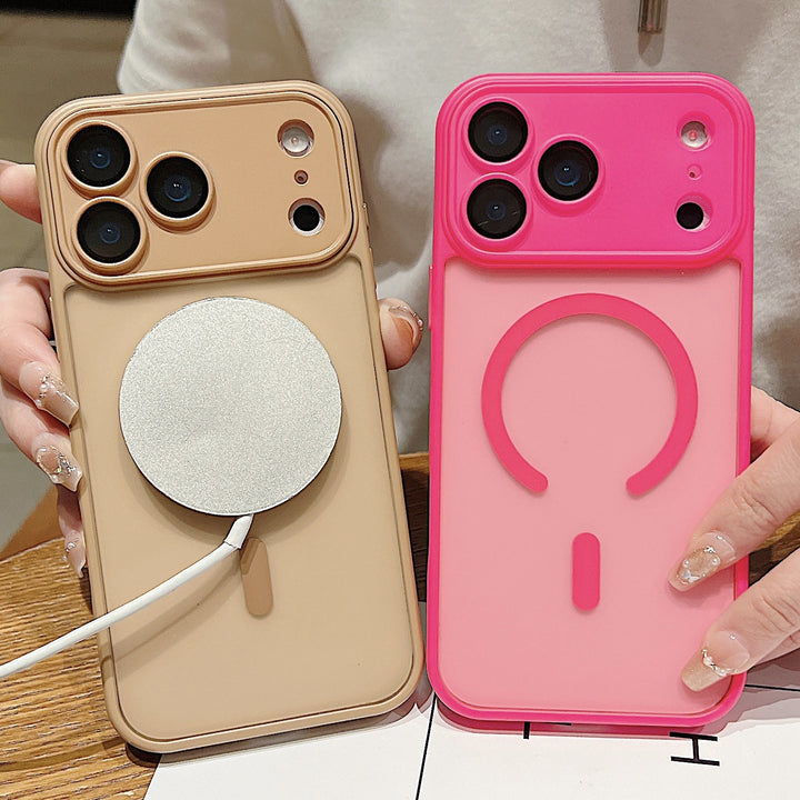 For iPhone17 promax Mag Safe iPhone 16 pm Full Coverage Shockproof Frosted Phone Case