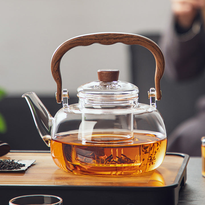 加厚耐热玻璃提梁壶现代简约耐高温大容量蒸煮茶壶电陶炉专用壶