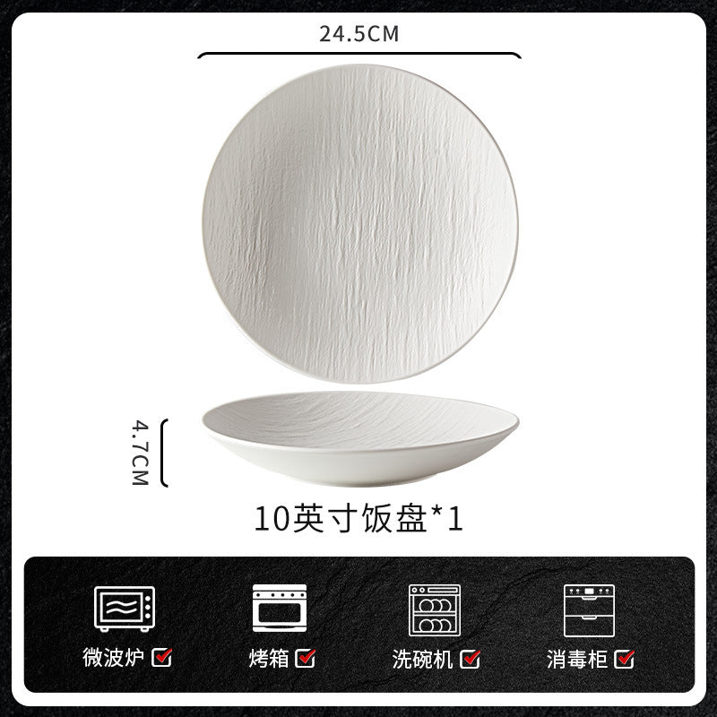 创意黑白陶瓷碗家用高级感餐厅酒店批发陶瓷餐具米饭碗碗碟套装