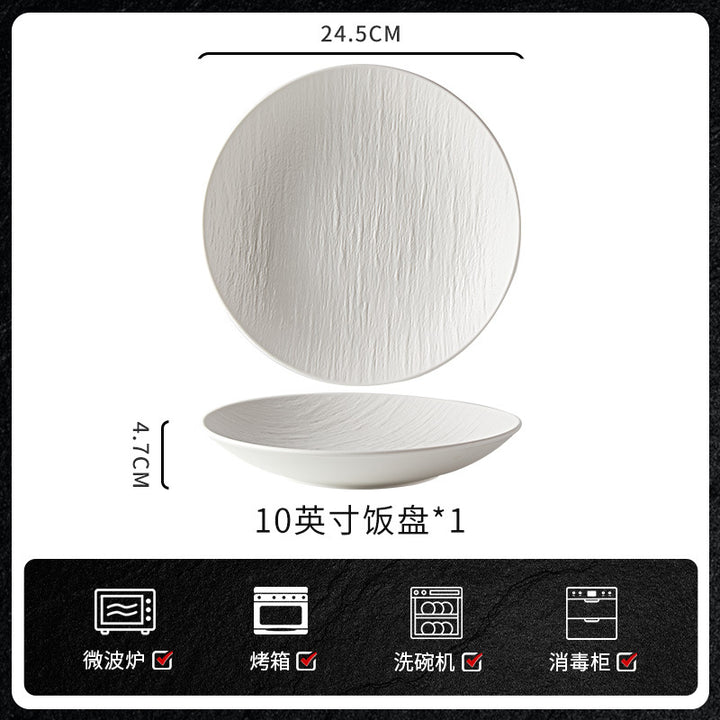 创意黑白陶瓷碗家用高级感餐厅酒店批发陶瓷餐具米饭碗碗碟套装