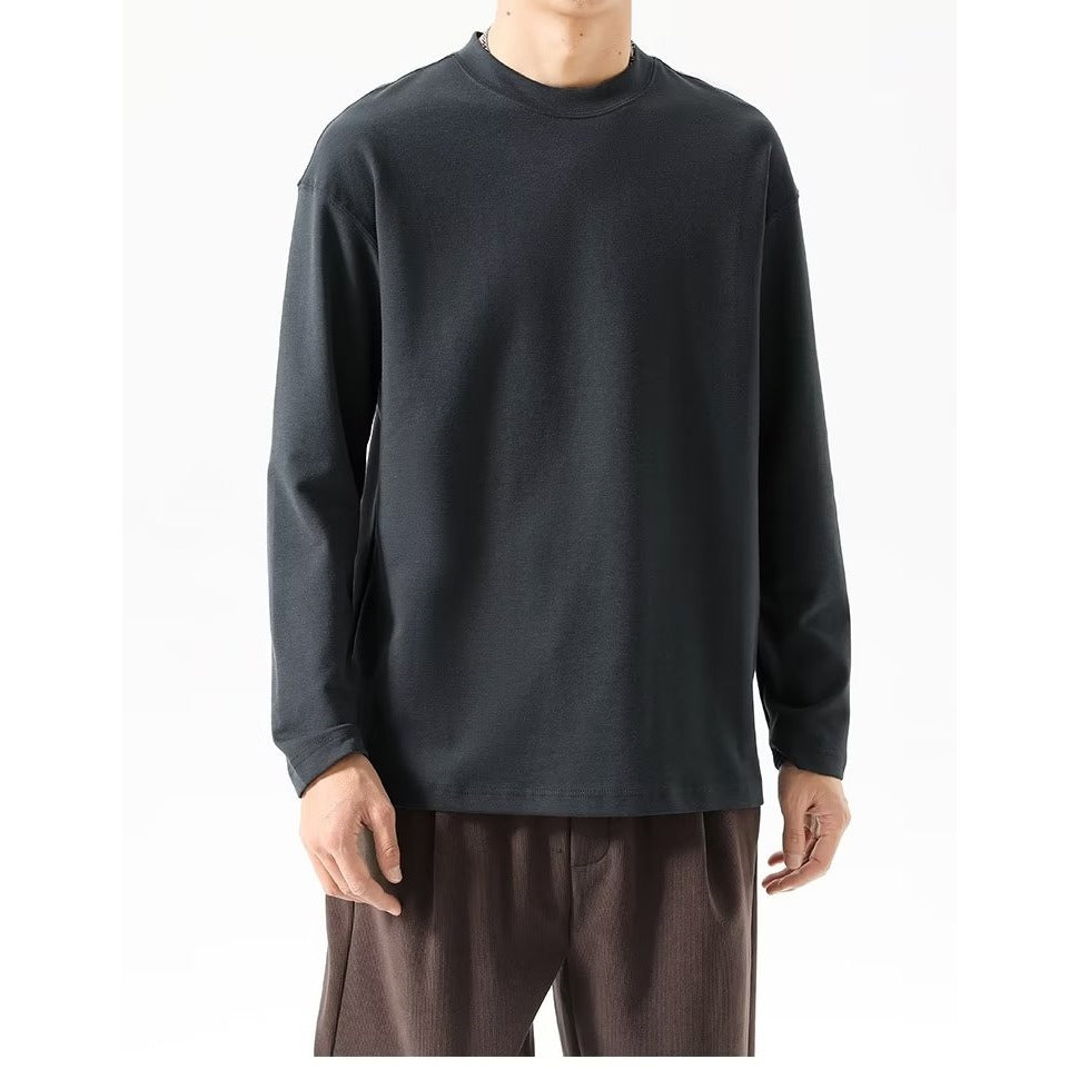 潮流生潮牌纯色长袖恤男款宽松情侣韩版衣服秋季上打底衫百搭