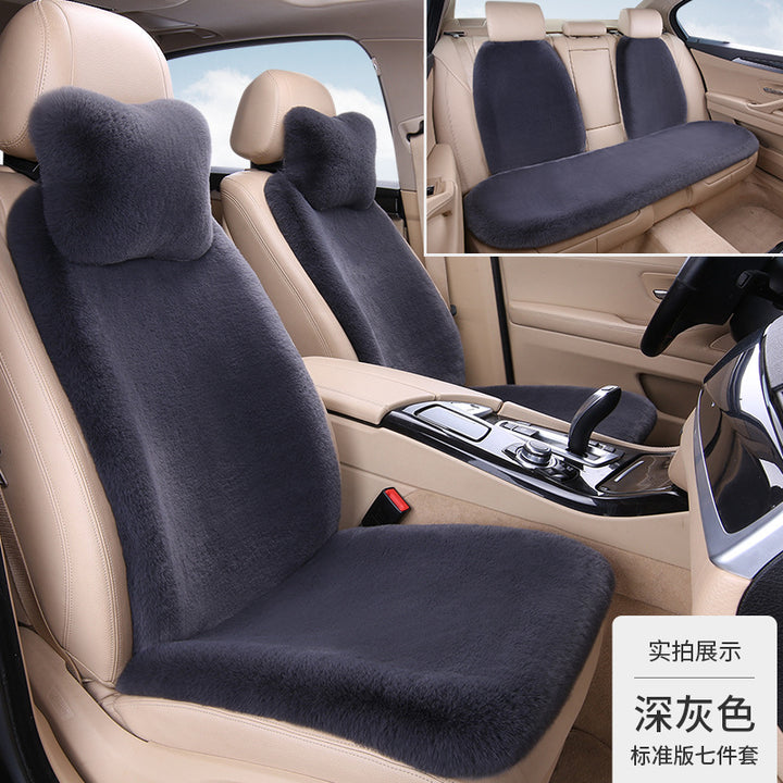 Thickened Winter __NS 99__h Car Seat Cushion – 3-Piece Backrest Short Fur Single Seat Cover