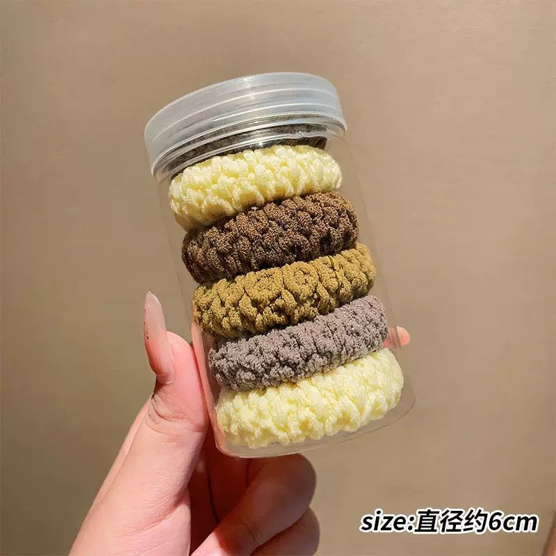 桶装100根基础款无缝接发圈螺纹防滑头绳高马尾发绳不伤头发 皮筋