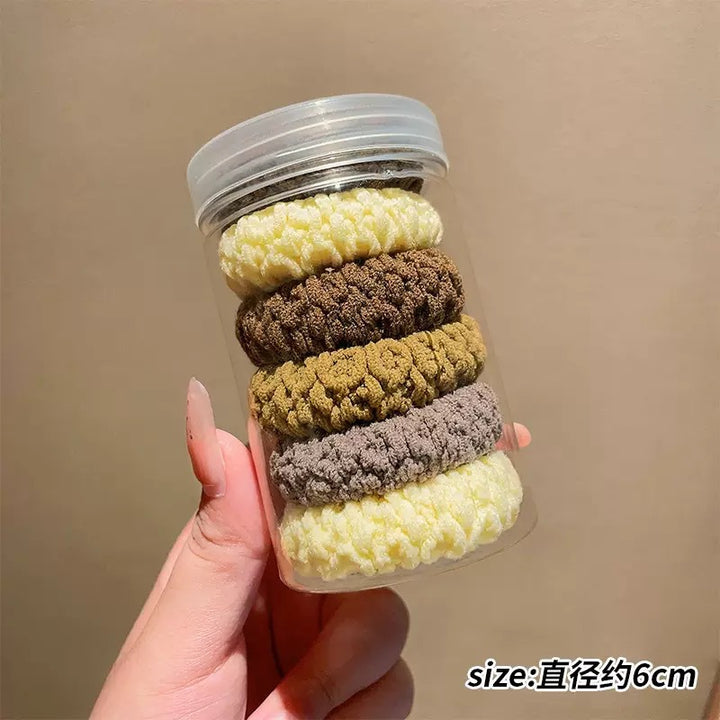 桶装100根基础款无缝接发圈螺纹防滑头绳高马尾发绳不伤头发 皮筋