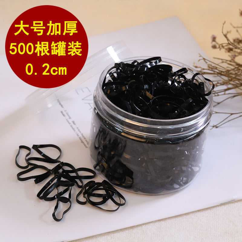 橡皮筋女扎头发加粗加厚发圈一次性高弹力耐用黑色胶圈小头绳大人