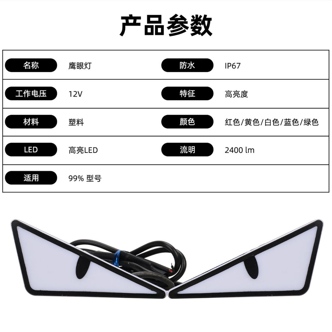 Motorcycle License Plate Screw Light – Triangle Demon Eyes __NS 73__ Decoration