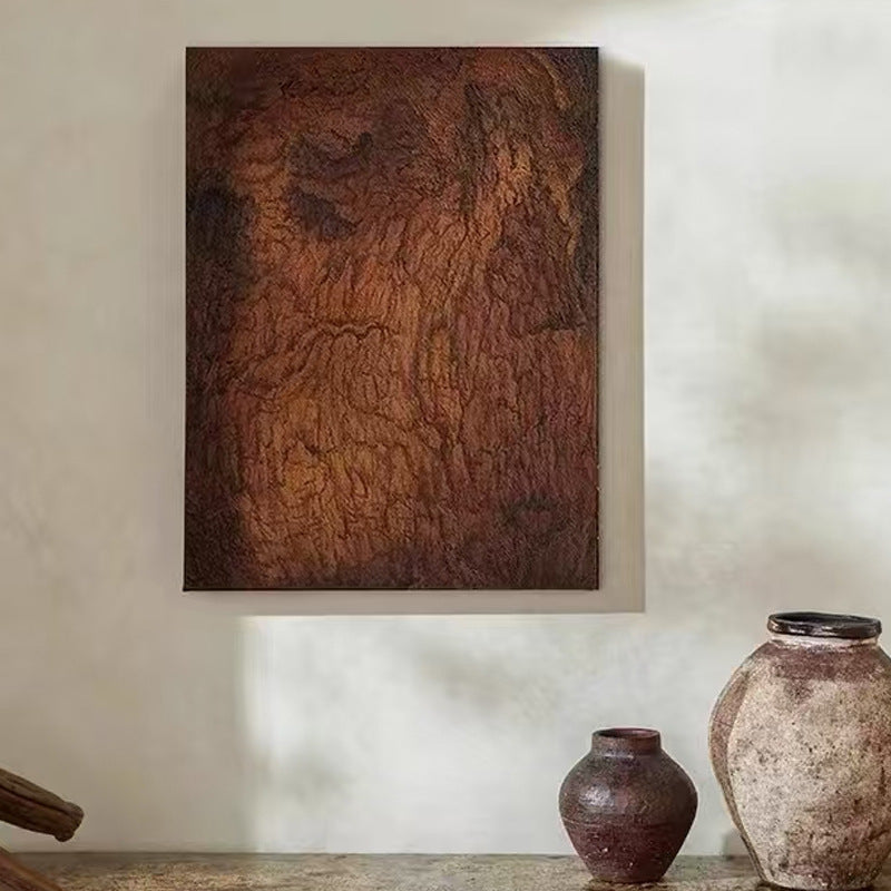中古风入户玄关高级感装饰画小众艺术版画民宿酒店轻奢大白墙挂画