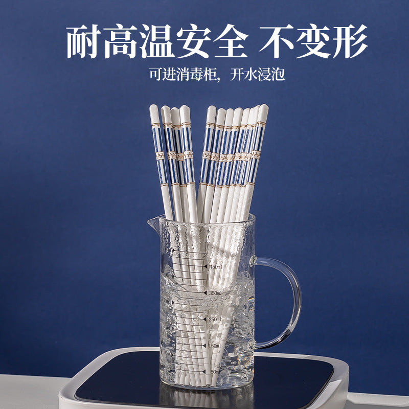 Blue Ceramic Chopsticks Home Light Luxury Premium Feel Chopsticks High Temperature