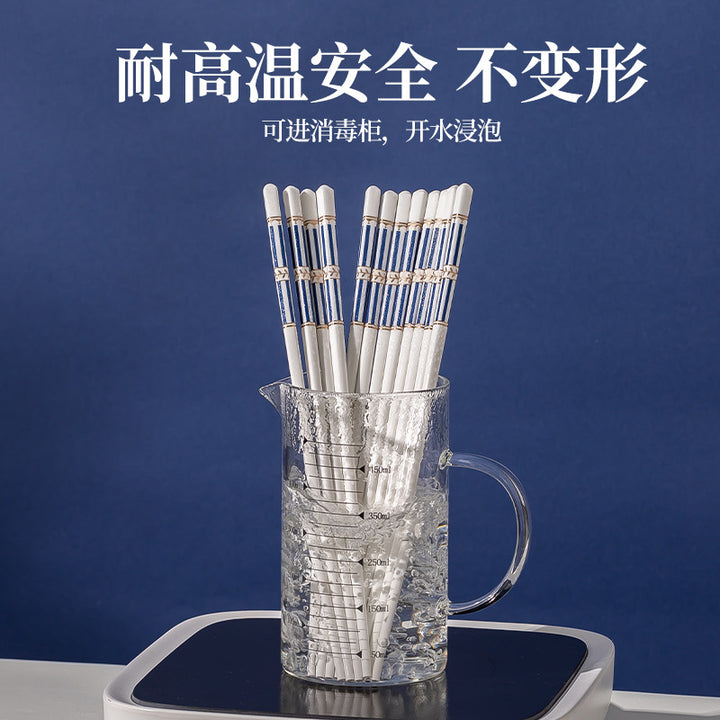 Blue Ceramic Chopsticks Home Light Luxury Premium Feel Chopsticks High Temperature