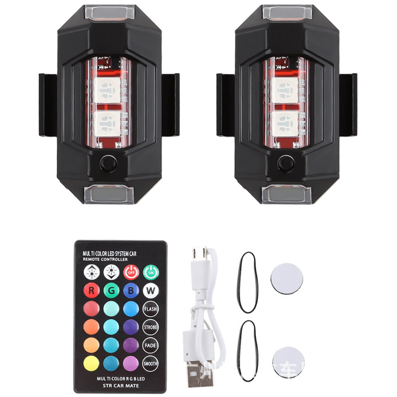Motorcycle RGB Strobe __NS 98__plane Flash Light – Magnetic Vibration Anti-Theft 7-Color __NS 73