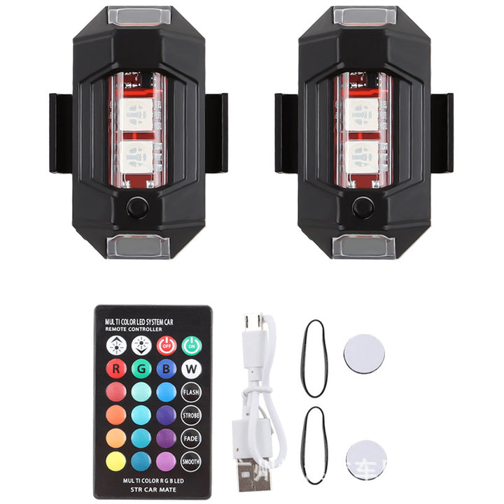 Motorcycle RGB Strobe __NS 98__plane Flash Light – Magnetic Vibration Anti-Theft 7-Color __NS 73