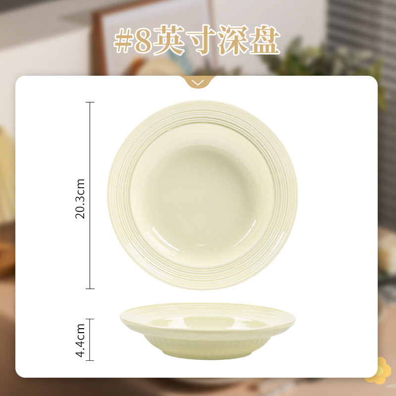 KANGMO Cream Style Ceramic Bowl Set - Minimalist Tableware Housewarming Gift