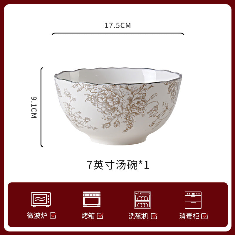新婚礼物高级感碗碟套装饭碗家用高颜餐具乔迁新居陪嫁结婚送礼