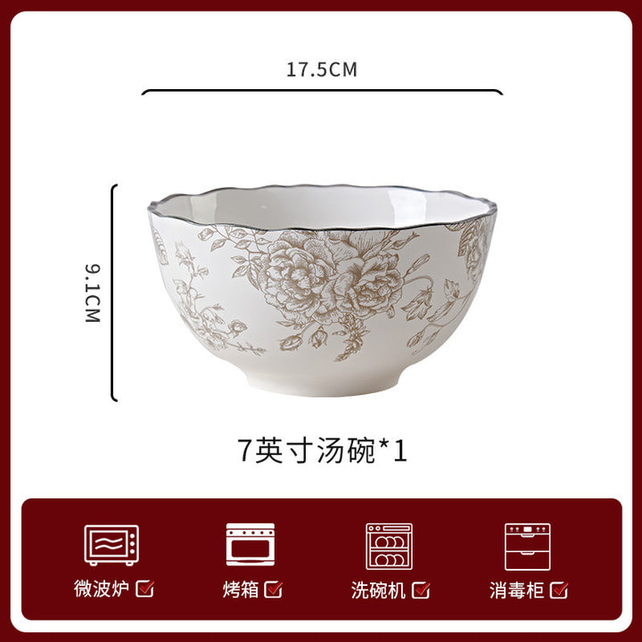 新婚礼物高级感碗碟套装饭碗家用高颜餐具乔迁新居陪嫁结婚送礼