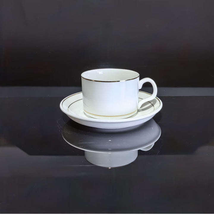 跨境韩式咖啡杯碟纯白咖啡杯陶瓷杯子家用办公室咖啡杯碟套装批发