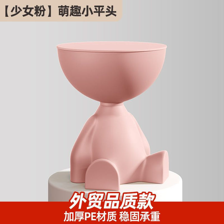 创意小平头茶几奶油风家用客厅沙发餐桌边床头小桌子小圆桌角几
