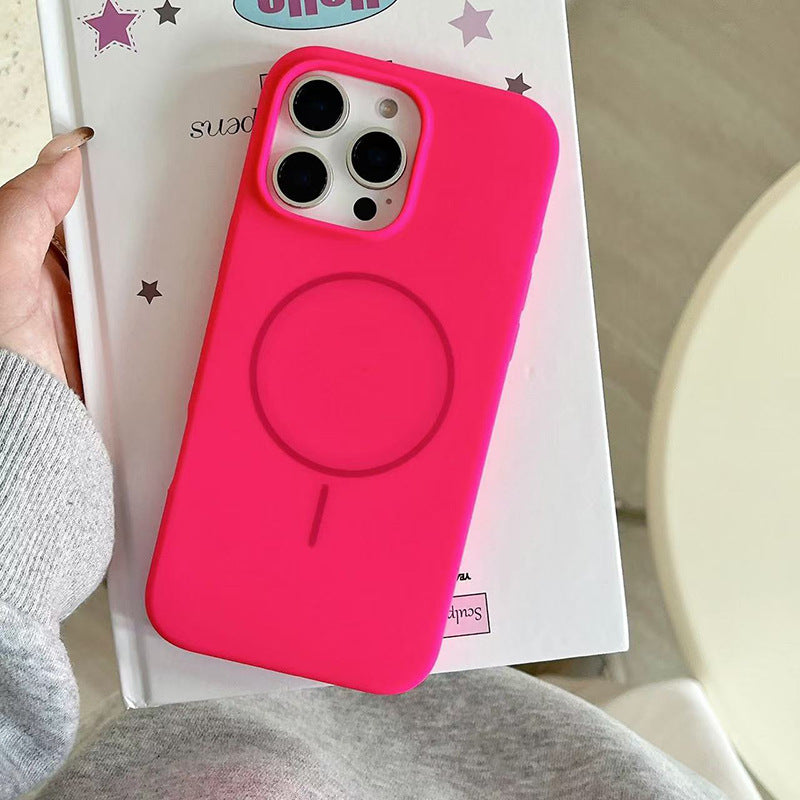 For iPhone 16 pro Thin Ring Mag Safe Liquid Silicone Phone CaseiPhone17 AIR Shockproof Solid Color Protective Case