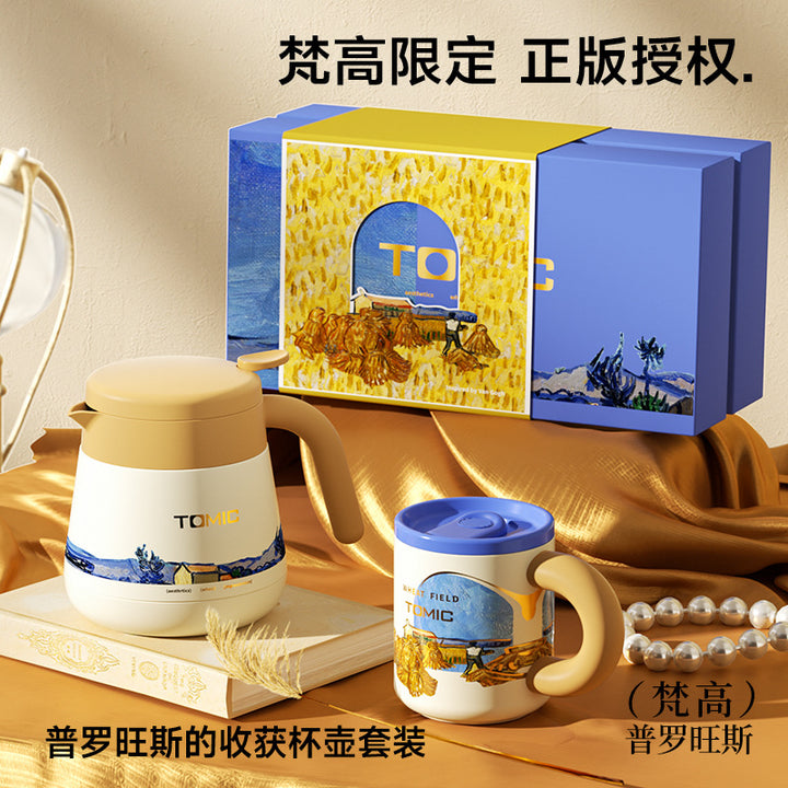 tomic特美刻梵高联名焖茶壶咖啡杯316不锈钢保温杯壶套装伴手礼盒