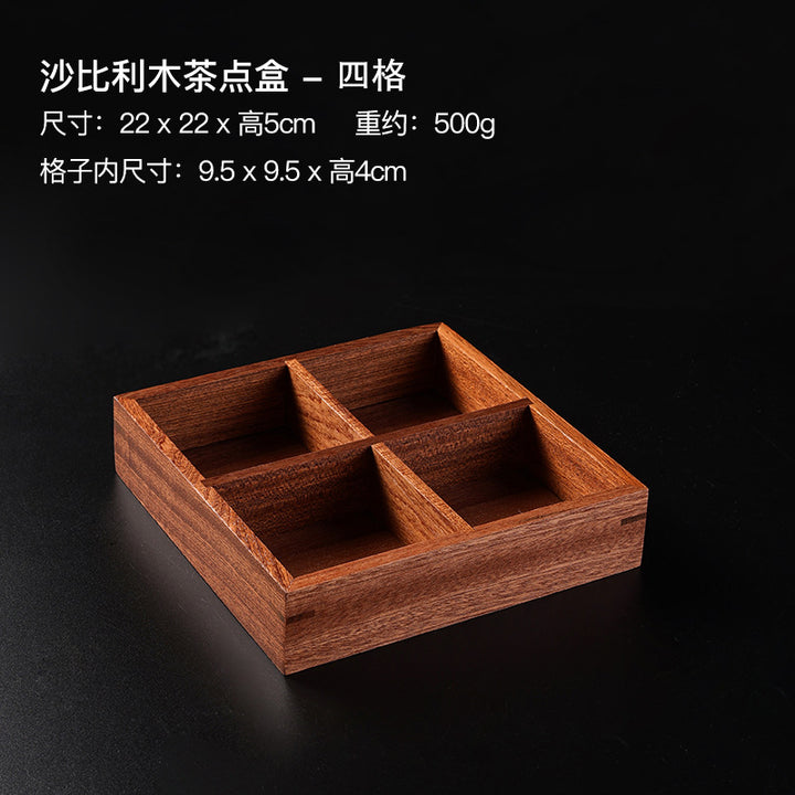 九宫格木制品干果盘新款中式盘子果盘户外陶瓷围炉煮茶托盘碟套装
