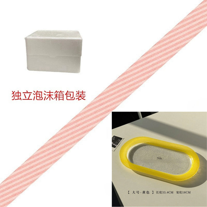 ins风创意彩色玻璃椭圆盘子高颜值多巴胺餐盘装饰盘甜品托盘果盘