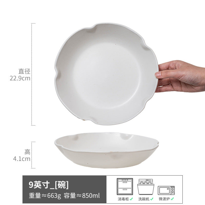 碗合集复古纯色陶瓷汤碗面碗圆形水果沙拉碗家用餐具批发复古菜碗