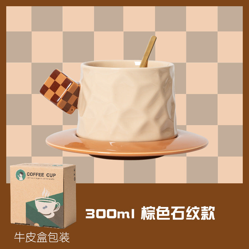 魔方陶瓷咖啡杯套装高端设计高级感高颜值杯碟马克杯子下午茶欧式