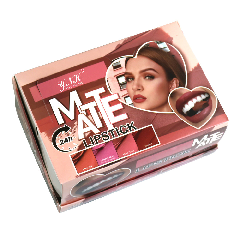 matte lipstick方管哑光口红源头工厂定制logo口红展盒套装OEMODM