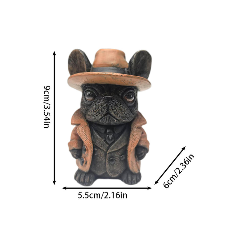 跨境新款斗牛犬绅士雕像树脂工艺品摆件家居装饰品桌面小摆件礼物