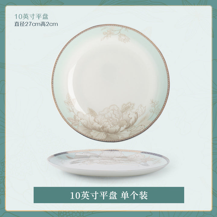 碗碟套装家用景德镇中式轻奢乔迁送礼陶瓷碗盘景德镇骨瓷餐具定制