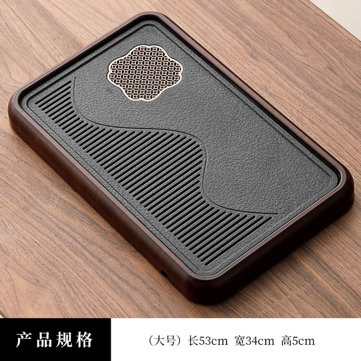 A类仿乌金石方形蓄水茶盘套装防霉家用办公茶台沥水茶具排水托盘