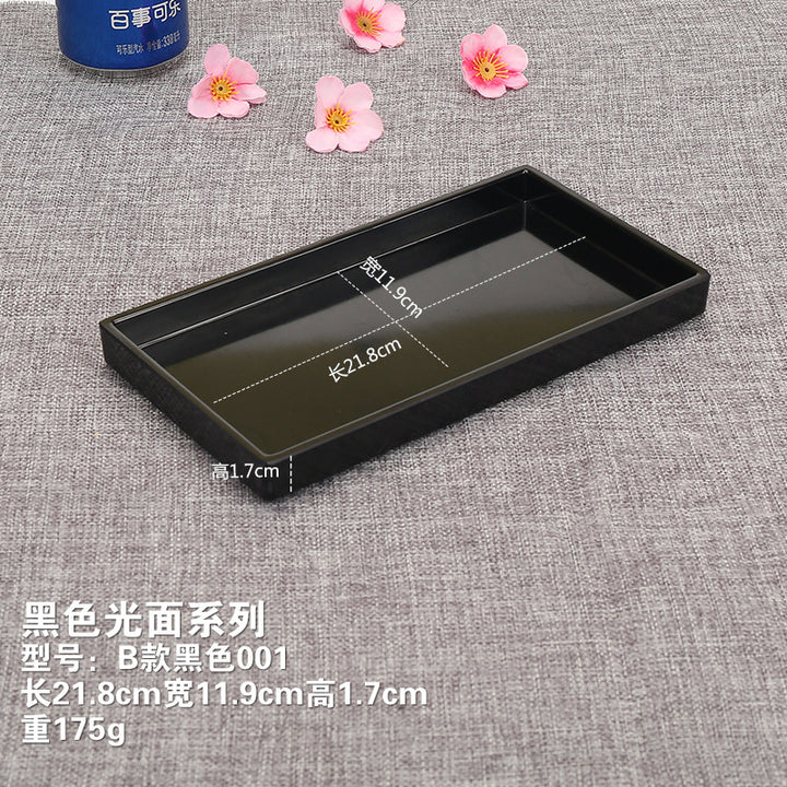 密胺托盘仿木纹餐饮餐具商用塑料端茶盘长方形食品级餐具套装特大