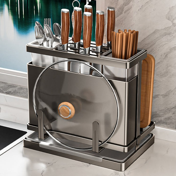 304 Stainless Steel Kitchen Knife Holder Chopsticks Shelf Knife Set Storage
