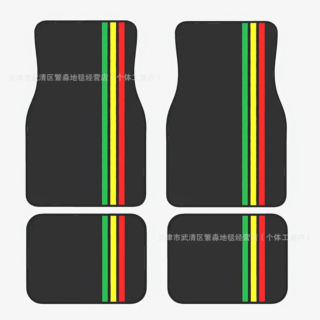 代发TEMU简约线条汽车脚垫车内防尘垫子四件套耐磨易打理汽车地垫