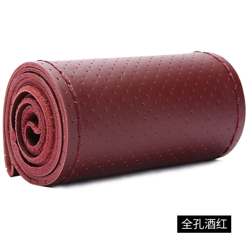 真牛皮汽车方向盘套厂家批发 四季通用手缝把套新款皮套