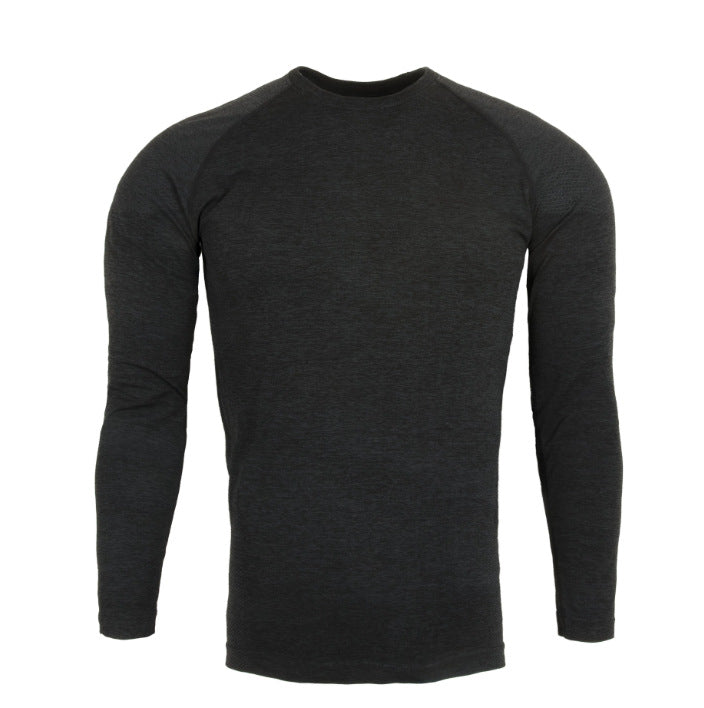 American Seamless Jacquard Zipper Long Sleeve Training Top - Quick Dry Muscle Fit